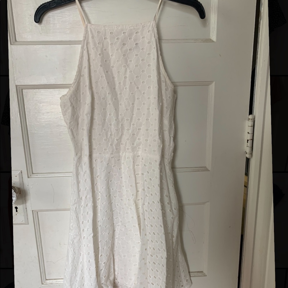 Esley White Cut-Out Mid-Dress